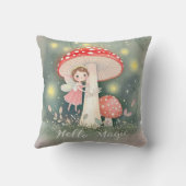 Coussin Mignonne petite fée perché sur un champignon (Verso)