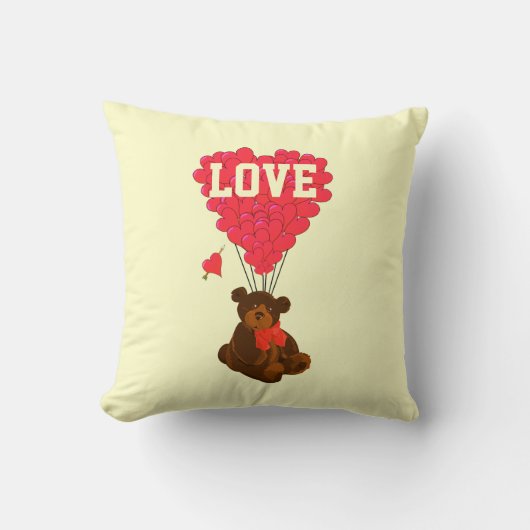 Coussin Mignonne romantique ours en peluche valentines amo (Recto)