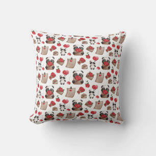 Coussin Mignonne Saint Valentin Panda Bear Love Motif