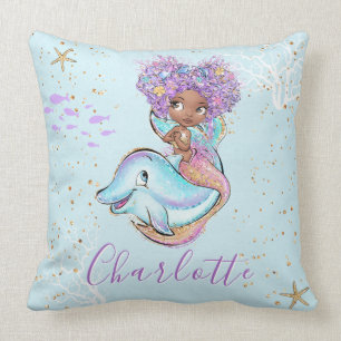 Coussin Mignonne Sirène Personnalisée Fille Bébé
