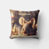 Coussin Mignonne souris fête Noël, coutume (Recto)