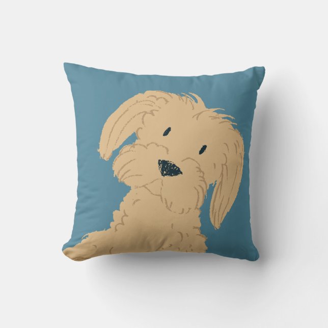 Coussin mignonne tan maltese chiot ardoise bleu personnali (Recto)