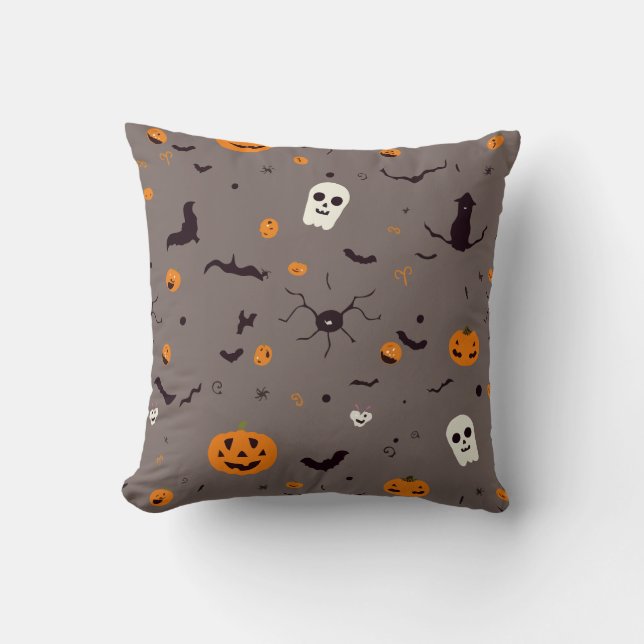 Coussin Mignons Fantômes d'Halloween Éffrayants et Motif C (Recto)
