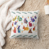 Coussin Mignons lapins colorés Pâques (Couverture)