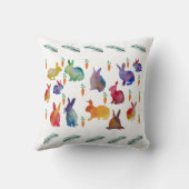 Coussin Mignons lapins colorés Pâques (Verso)