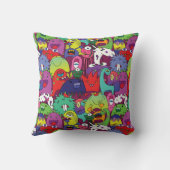 Coussin 👾 Mignons monstres colorés (Verso)