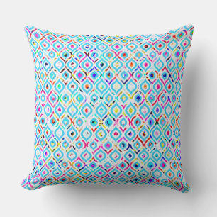 Coussin Mignons motifs abstraits en zigzag colorés