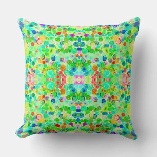 Coussin Mignons motifs de cosmos en spirale colorés