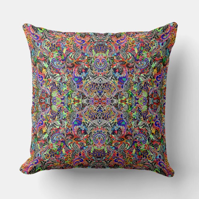 Coussin Mignons motifs de fleurs colorés mélangés (Recto)