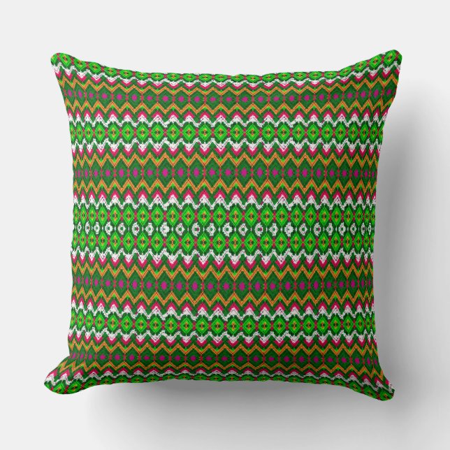 Coussin Mignons motifs géométriques traditionnels colorés (Recto)