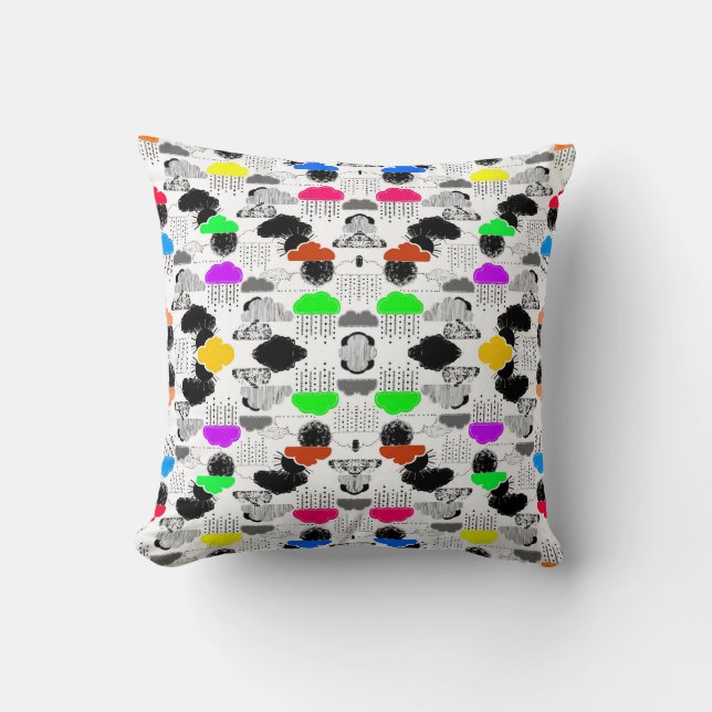 Coussin Mignons nuages colorés motif (Recto)