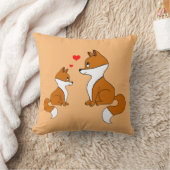 Coussin Mignons renards aux coeurs, dessinés à la main (Couverture)