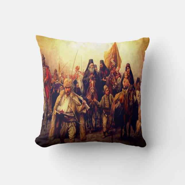 Coussin Migration des Serbes / Seoba Srba (Recto)