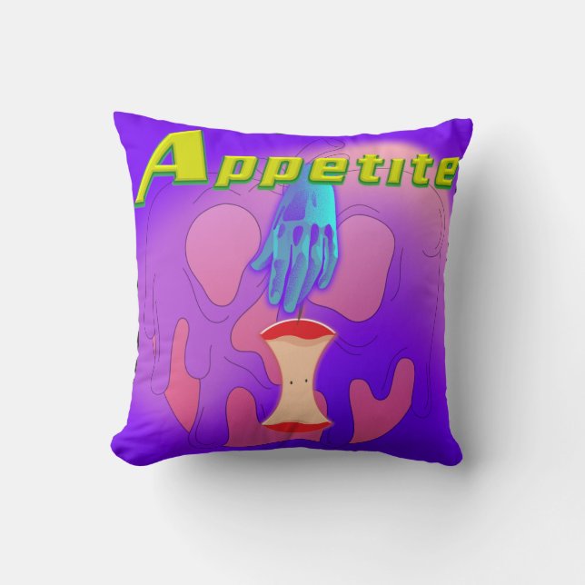 Coussin Mikitiez crâne rouge toxique pomme vegan été (Recto)