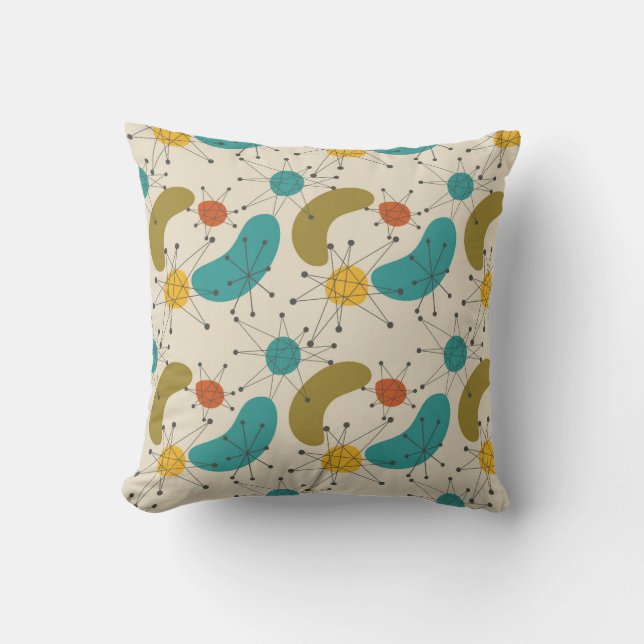 Coussin Milieu de siècle moderne rétro motif numéro 3 (Recto)