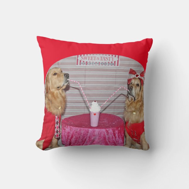 Coussin Milkshake d'or de fraise (Recto)