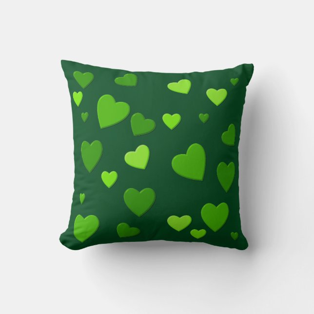 Coussin mille coeurs verts pour vous (Recto)