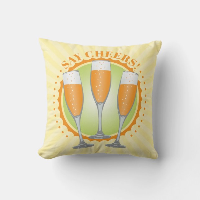 Coussin Mimosa Champagne Orange (Recto)
