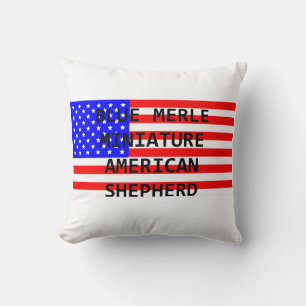 Coussin mini aussie nom sur flag blue merle