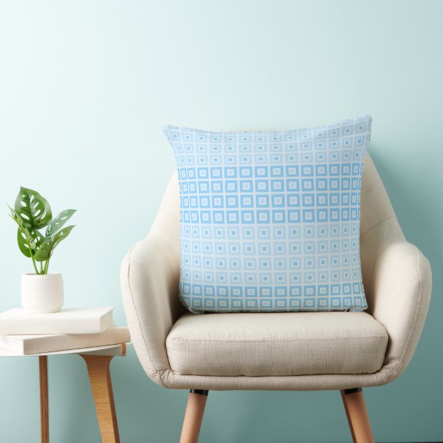 Coussin Mini Carrés En Carré Bleu Bébé (Chaise)