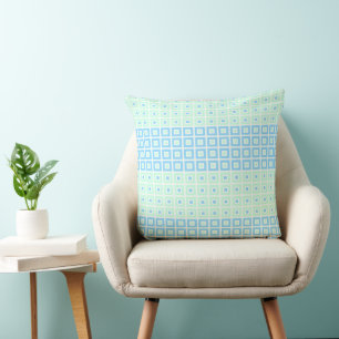 Coussin Mini Carrés En Carré Pastel Blue Green