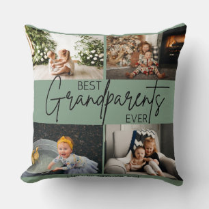 Coussin Mini Chic Vert Meilleur Grand-Parents Photo