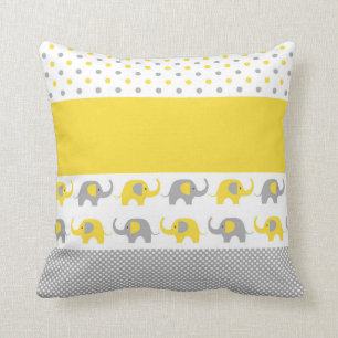 Coussin Mini-Coussin jaune et gris