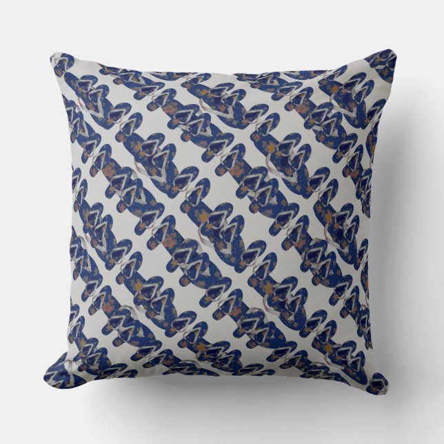 Coussin Mini tongs (bleu/gris) (Recto)