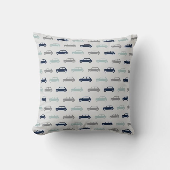 Coussin Mini tonneliers sur l'aller - bleu et gris - (Recto)