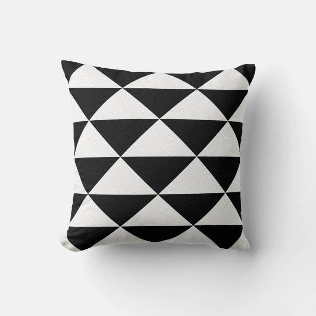 Coussin Mini-triangle noir et blanc géométrique (Recto)