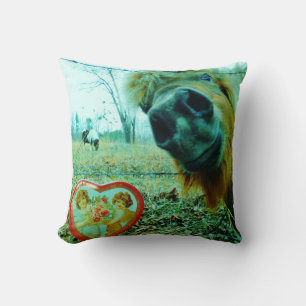 Coussin Miniature Cheval Brun Saint Valentin Cœur