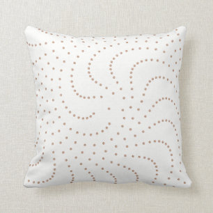 Coussin Minimal blanc de rose rose d'or de cristaux de