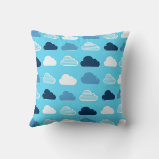 Coussin Minimal Clouds Pattern – Blue Sky Vibes