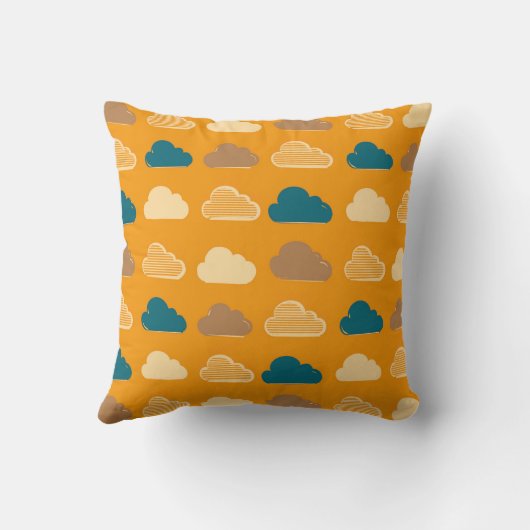 Coussin Minimal Clouds Pattern – Orange Sky Vibes (Verso)