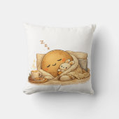 Coussin Minimal Napping Potato Soft Brown Line Art (Recto)
