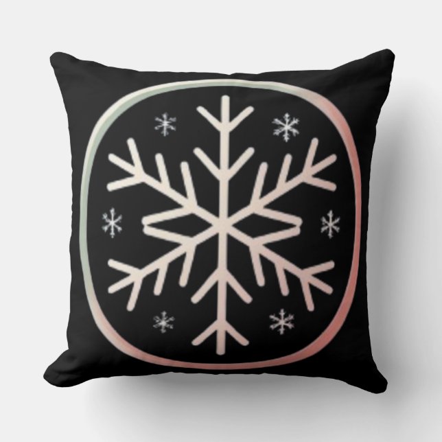 Coussin Minimal Snowflake Icon –  Winter Holiday design  (Recto)