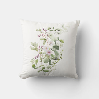Coussin Minimal Soft Aesthetic Botanical Pillow Cover