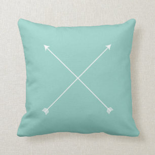 Coussin Minimal tribal moderne de flèche turquoise légè