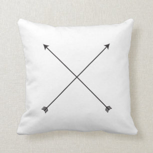 Coussin Minimal tribal noir et blanc moderne de flèche