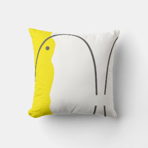 Coussin Minimalisme Abstrait Art jaune gris blanc