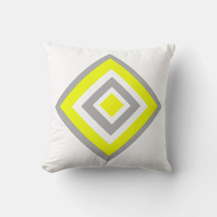 Coussin Minimalisme Abstrait Art jaune gris blanc