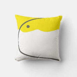 Coussin Minimalisme Abstrait Art jaune gris blanc