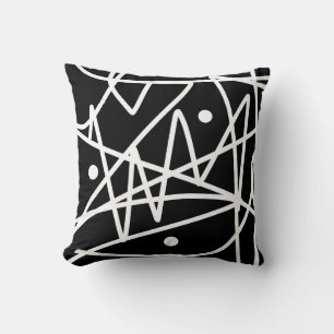 Coussin Minimalisme Abstrait Art Motif noir blanc