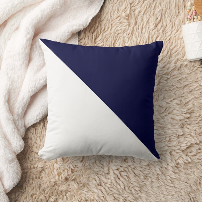Coussin Minimalisme Art Abstrait Bleu foncé Blanc (Couverture)