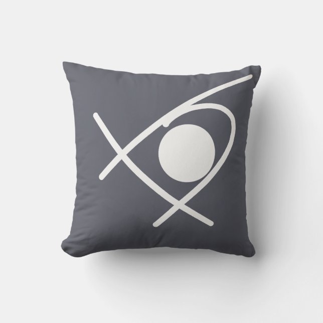 Coussin Minimalisme Art Abstrait Gris Et Blanc (Recto)