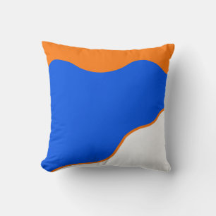 Coussin Minimalisme Art Abstrait Pastel Orange Bleu
