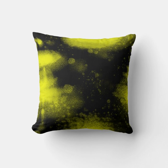Coussin Minimalisme d'art Abstrait Jaune noir (Recto)
