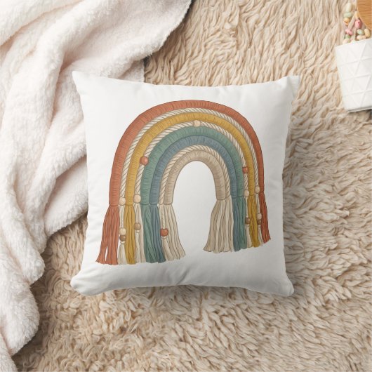Coussin Minimalist Boho Macramé Rainbow (Couverture)