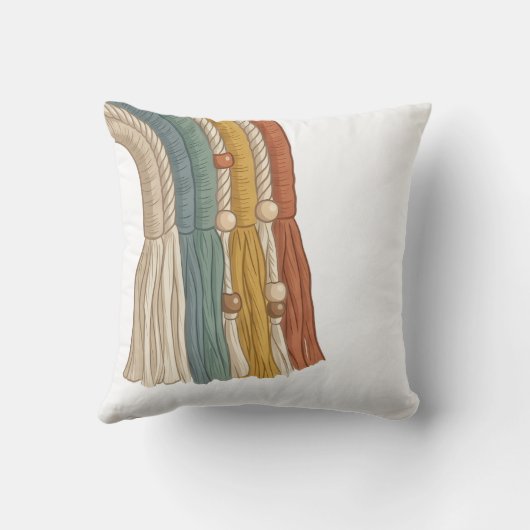 Coussin Minimalist Boho Macramé Rainbow (Verso)