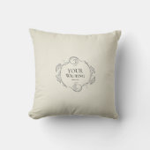 Coussin Minimalist Floral Frame custom Text Throw Pillow (Recto)